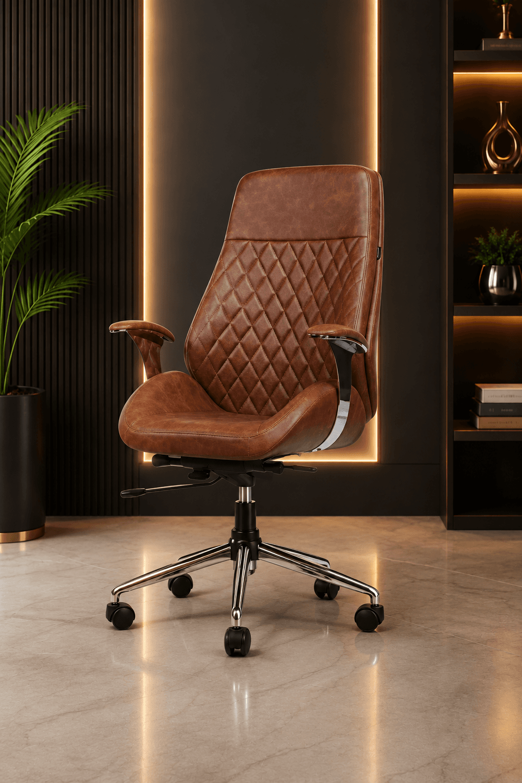 Classic Brown Leather Executive Chair