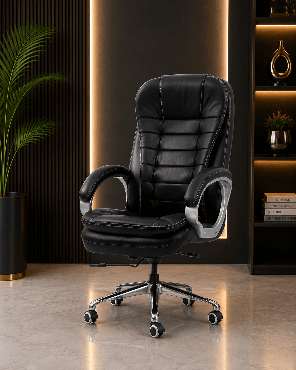 Classic Black Leather Executive Chair