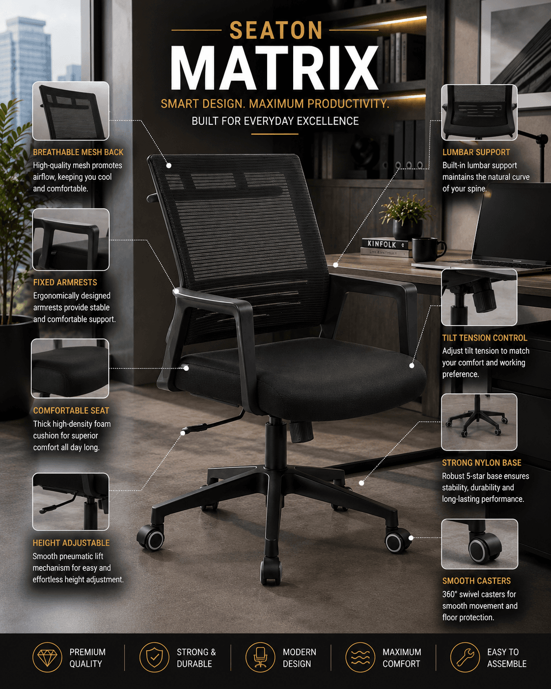 Frost White Mesh Chair - View 2