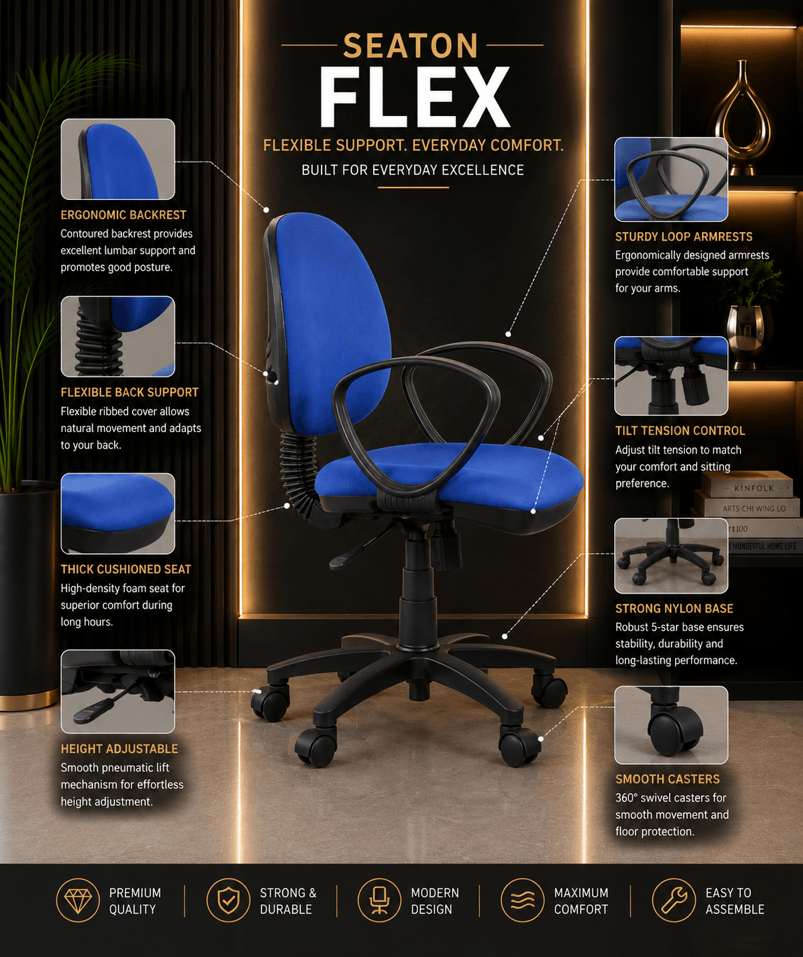Graphite Mesh Chair - View 2