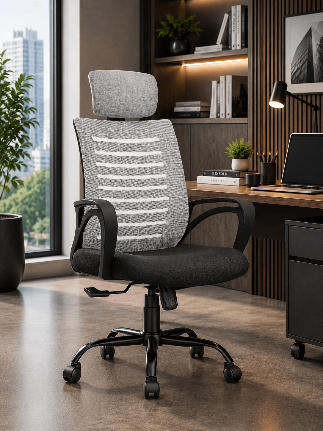 Silver Grey Mesh Chair