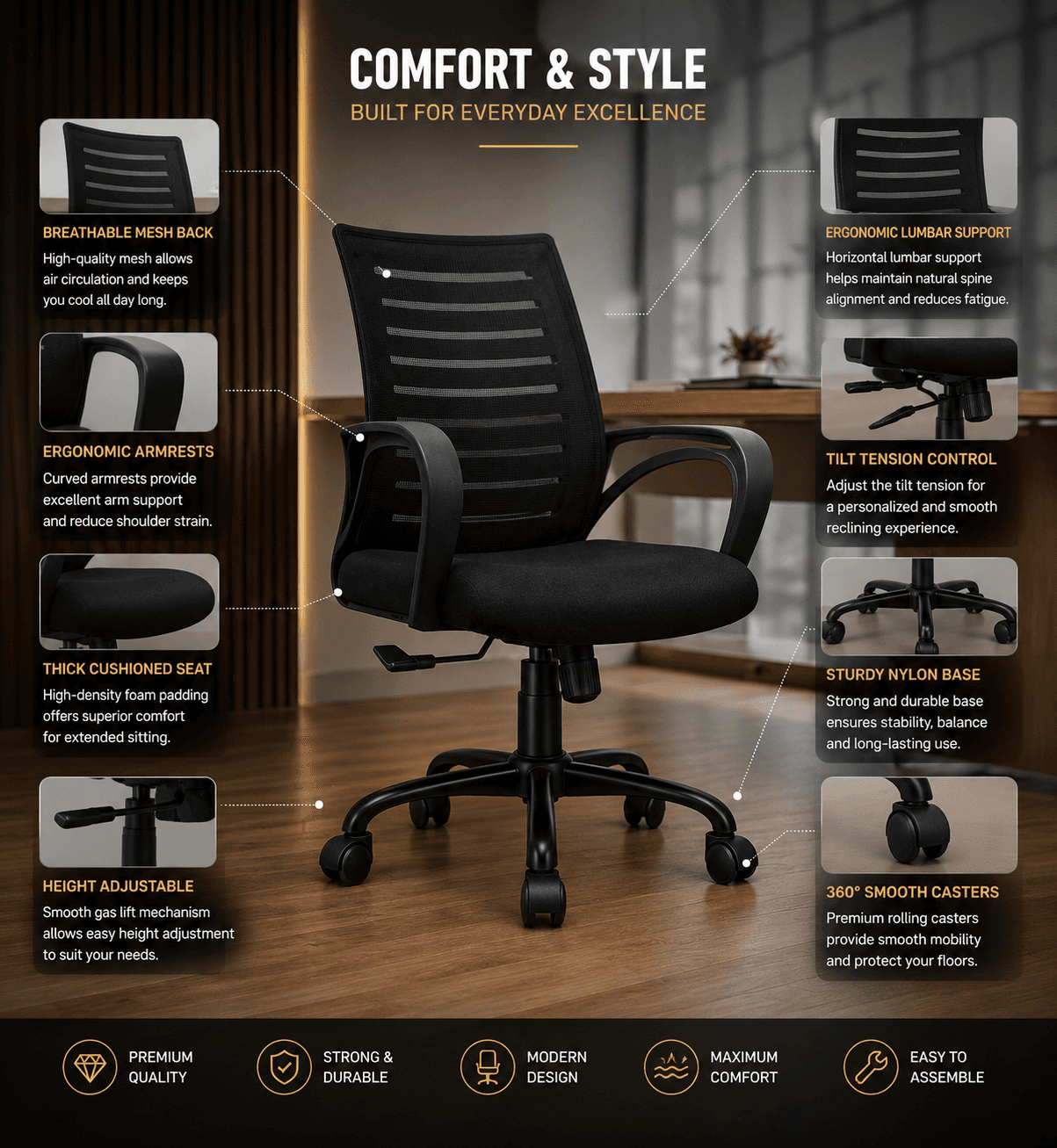 Orbit Mesh Task Chair - View 2